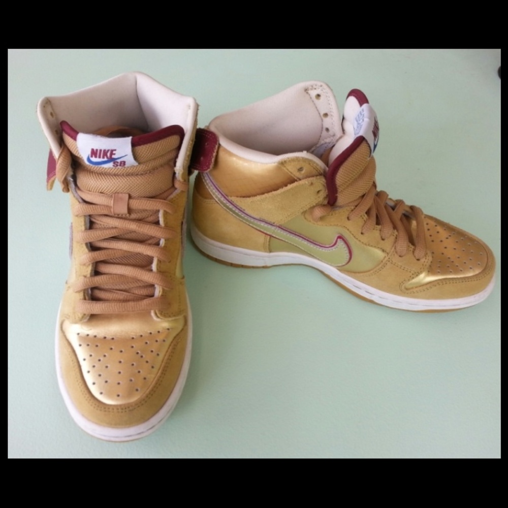 **Rare Gold Nike Dunks**